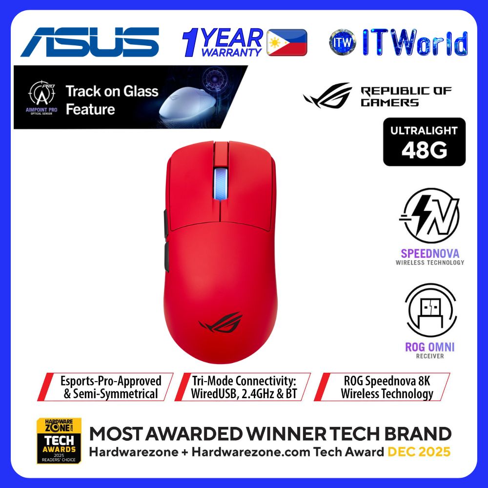 ASUS ROG Harpe II Ace Red 48g Ultralight Wireless Gaming Mouse 42000 ...